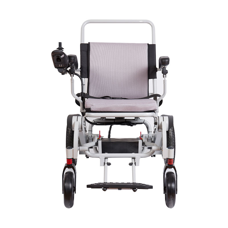 Fauteuil roulant léger à bras large électrique pliant manuel en alliage d'aluminium