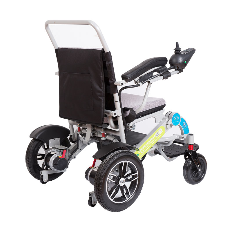 Fauteuil roulant léger à bras large électrique pliant manuel en alliage d'aluminium