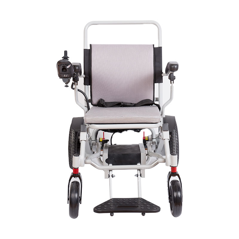 Petit fauteuil roulant électrique à bras étroit en alliage d'aluminium pliable manuel