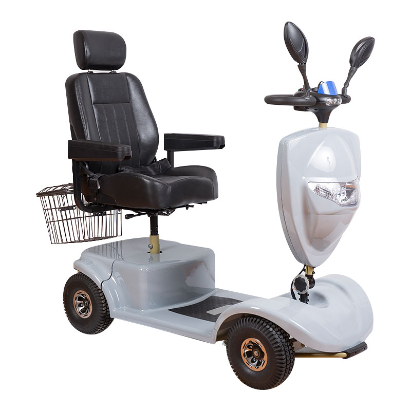 Grand scooter de mobilité pour personnes âgées, monoplace, à 4 roues, non détachable, absorbant les chocs, alimenté par batterie