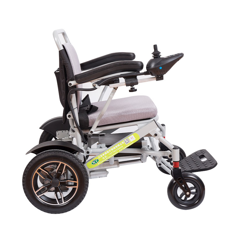 Fauteuil roulant électrique pliant électrique à bras étroit en alliage d'aluminium