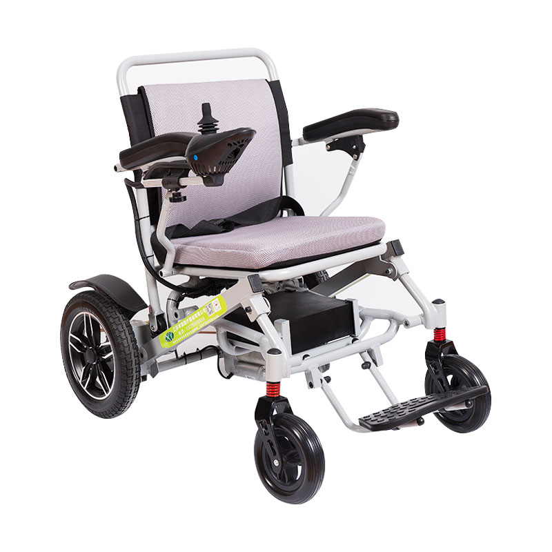 Fauteuil roulant électrique pliant électrique à bras étroit en alliage d'aluminium